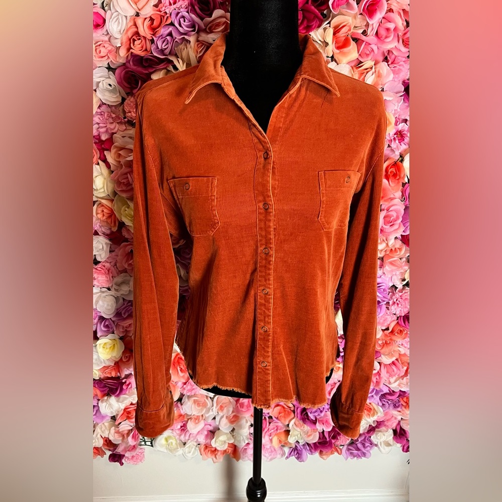 Orange Corduroy Top